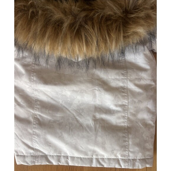 Diesel Boys Jacket Lt Gray Camo Puffer Parka w/Fur Trim Sz 4 Warm Cargo Pockets - Picture 10 of 12